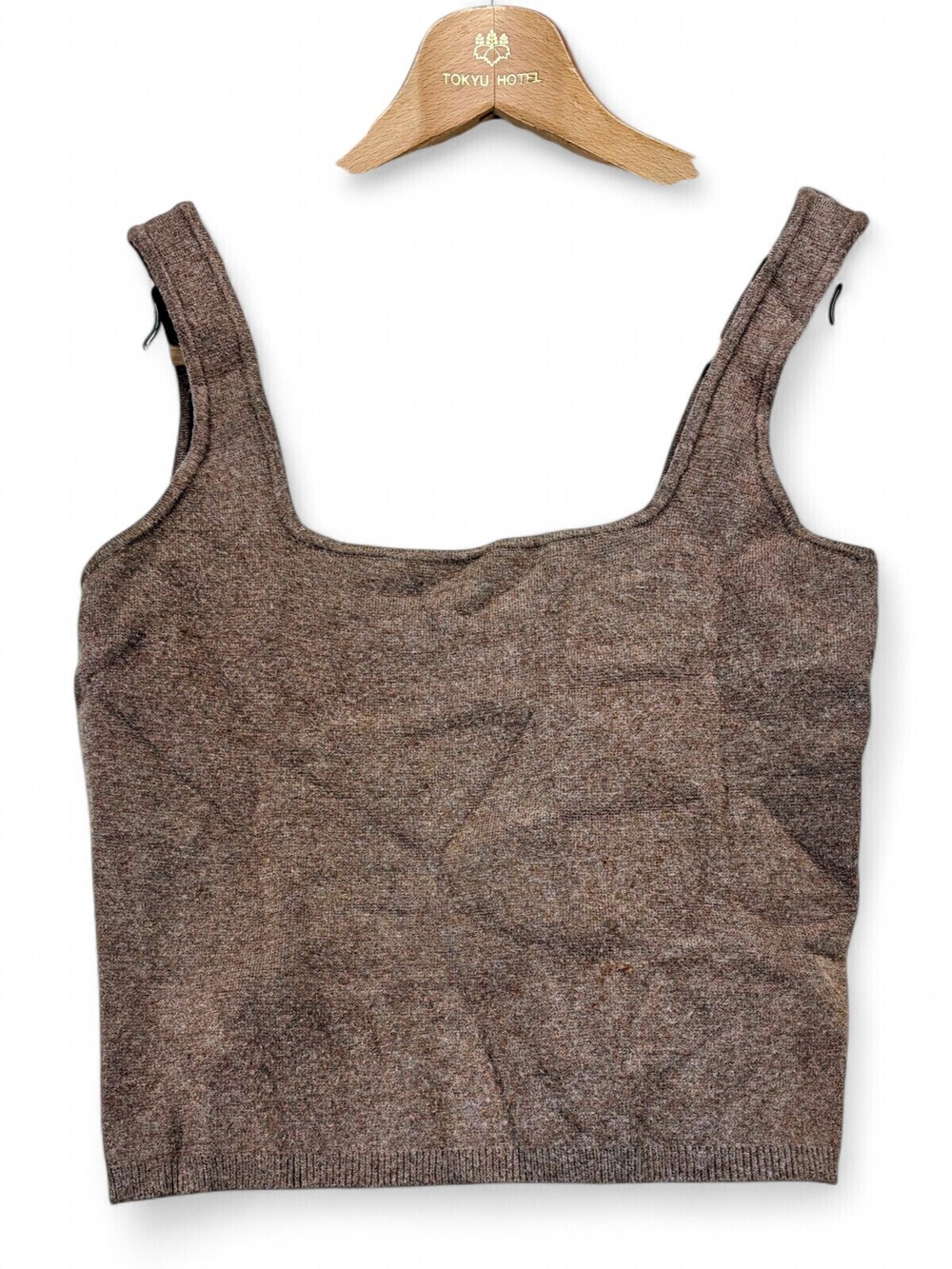 Abercrombie & Fitch A&F Soft Square Neck Knit Tank Top Sz M Brown
